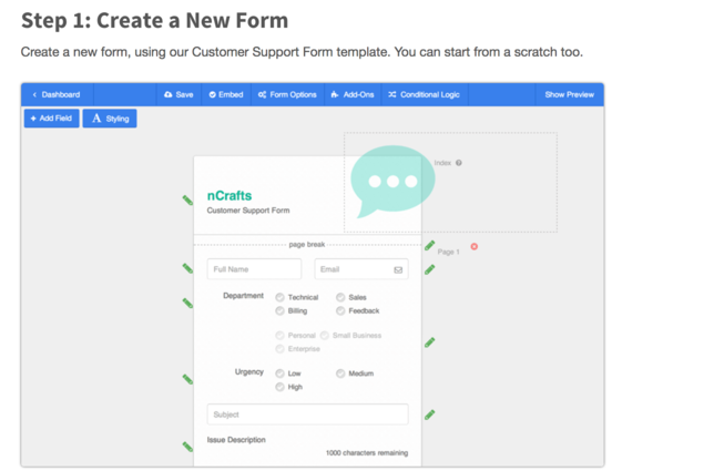 detailed product description form